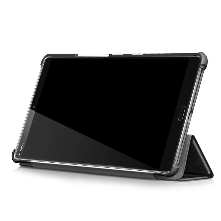 Tri-fold Stand Leather Tablet Smart Case for Huawei MediaPad M5 8 - Black-Cellmalls