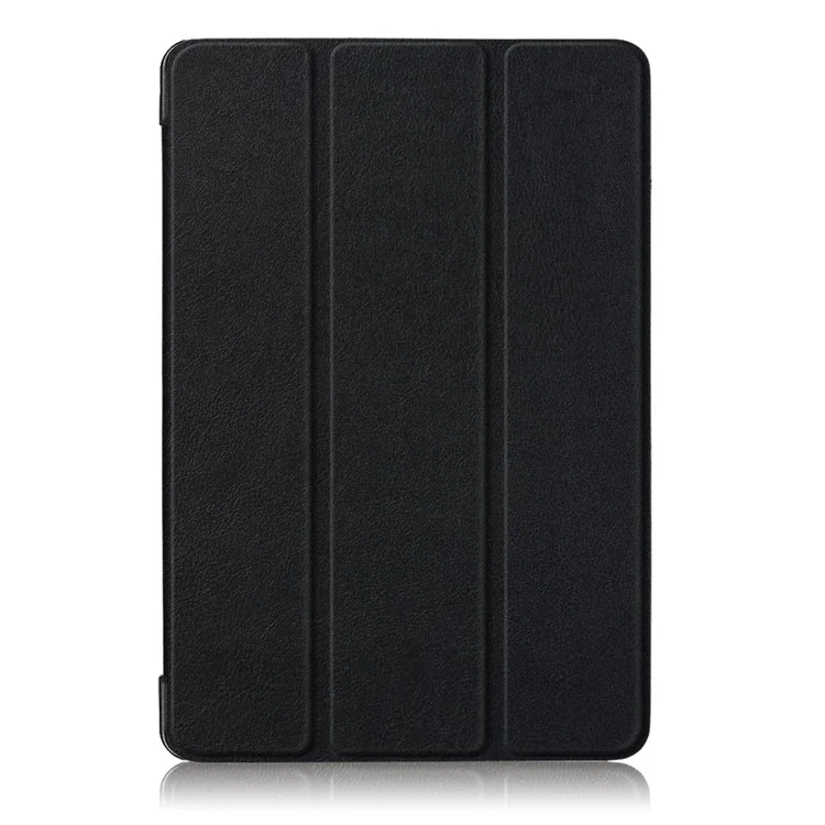 For Huawei Mediapad M5 Lite 10.1 Tri-fold Stand Auto-wake / sleep Smart Leather Case - Black-Cellmalls