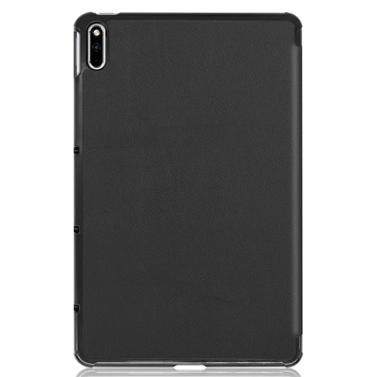 Tri-fold Leather Cover with Stand for Huawei MatePad 10.4-inch - Black-Cellmalls