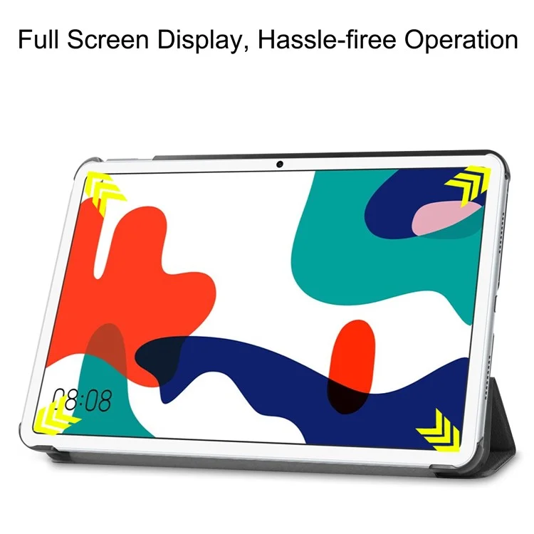 Tri-fold Leather Cover with Stand for Huawei MatePad 10.4-inch - Black-Cellmalls