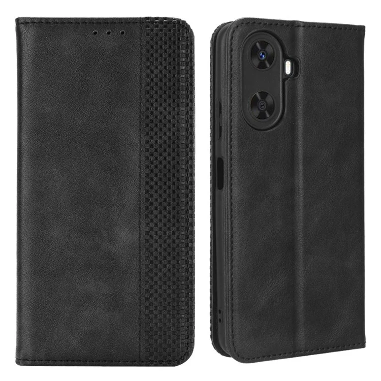 Retro Phone Cover for Huawei Enjoy 60 Magnetic PU Leather Stand Cell Phone Wallet Case - Blue-Cellmalls