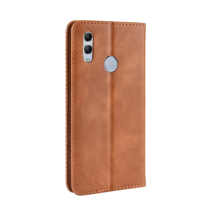 Vintage Style PU Leather Flip Case [Wallet Stand] for Huawei Honor 10 Lite / P Smart (2019) / Nova Lite 3 - Brown-Cellmalls