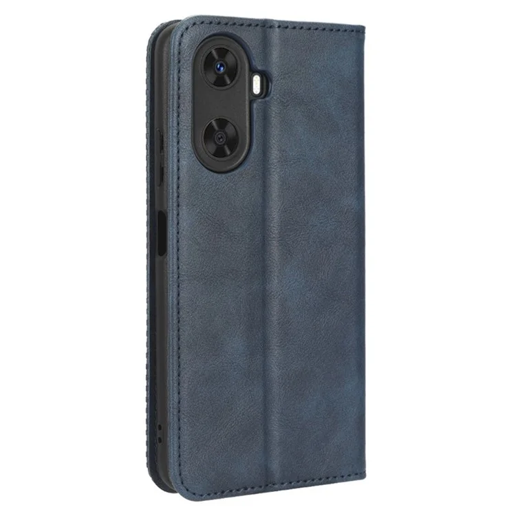 Retro Phone Cover for Huawei Enjoy 60 Magnetic PU Leather Stand Cell Phone Wallet Case - Blue-Cellmalls