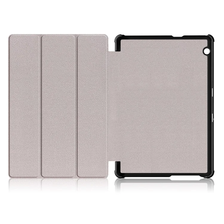 PU Leather Tri-fold Stand Tablet Flip Protective Casing for Huawei Mediapad T5 10 - Black-Cellmalls