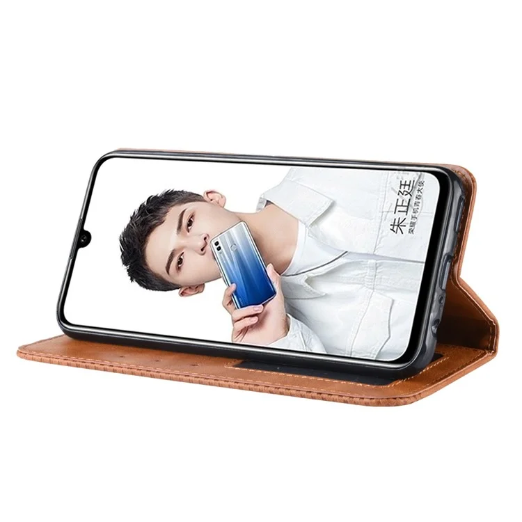 Vintage Style PU Leather Flip Case [Wallet Stand] for Huawei Honor 10 Lite / P Smart (2019) / Nova Lite 3 - Brown-Cellmalls