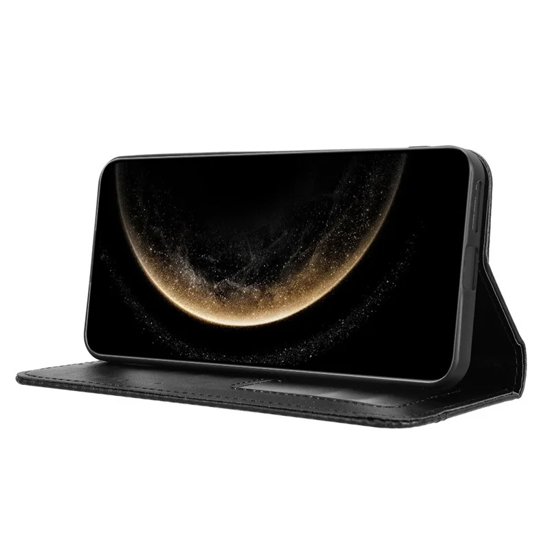 For Huawei Mate 70 Leather Case Wallet Stand Retro Texture Phone Cover - Black-Cellmalls