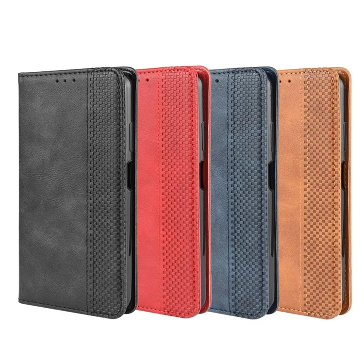 Vintage Style Leather Wallet Stand Case for Huawei P40 lite/nova 7i/nova 6 SE - Black-Cellmalls