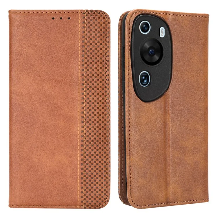 Retro Wallet Phone Case for Huawei P60 Art PU Leather Flip Cover Cell Phone Shell with Stand - Black-Cellmalls