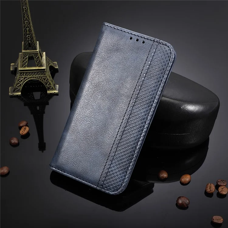 Vintage Style Wallet Leather Stand Case for Huawei Y5p/Honor 9S - Blue-Cellmalls
