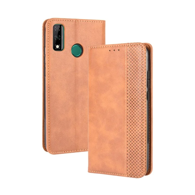 Vintage Style Wallet Stand Leather Cover for Huawei Y8s - Brown-Cellmalls