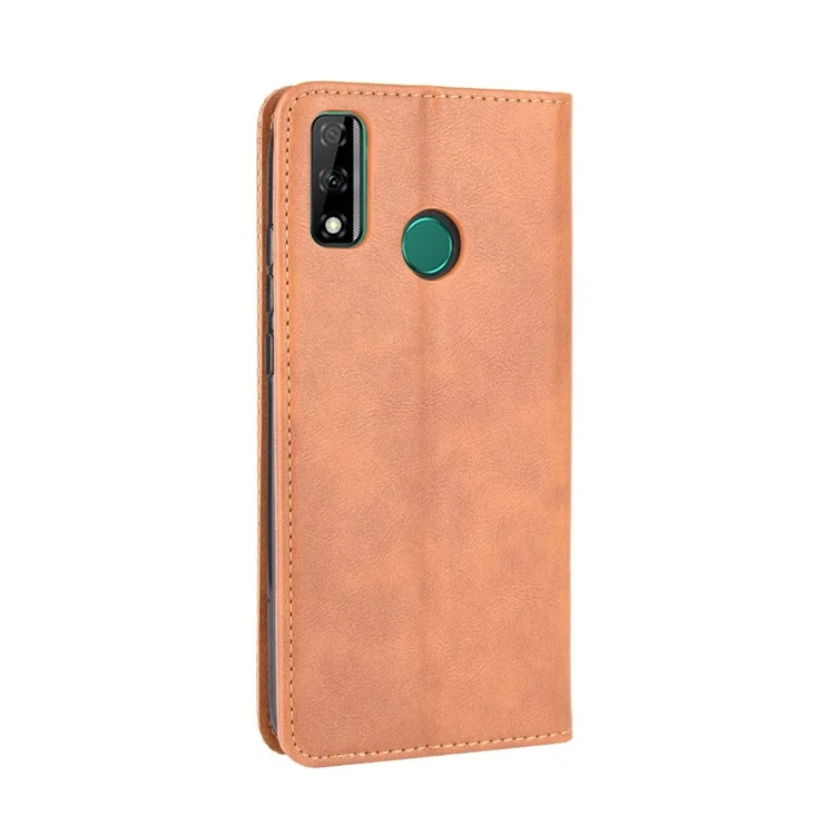 Vintage Style Wallet Stand Leather Cover for Huawei Y8s - Brown-Cellmalls