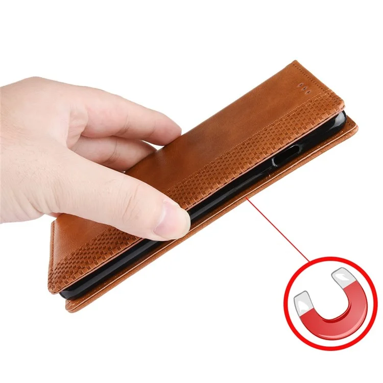 Retro PU Leather Anti-dust Wallet Case for Huawei nova 10 Pro 4G, Magnetic Stand Function Flip Auto Closing Phone Cover - Brown-Cellmalls