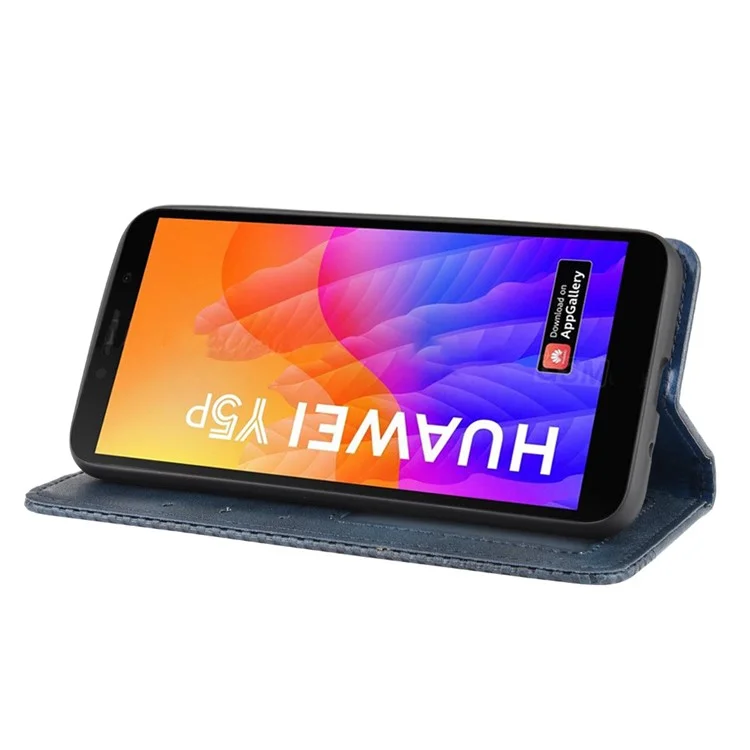 Vintage Style Wallet Leather Stand Case for Huawei Y5p/Honor 9S - Blue-Cellmalls