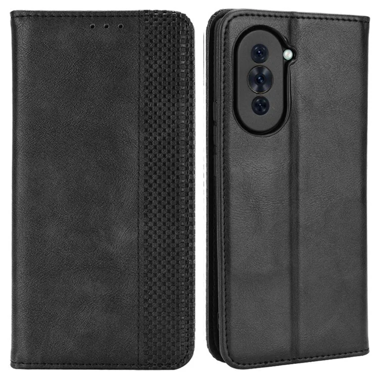 Retro PU Leather Anti-dust Wallet Case for Huawei nova 10 Pro 4G, Magnetic Stand Function Flip Auto Closing Phone Cover - Brown-Cellmalls