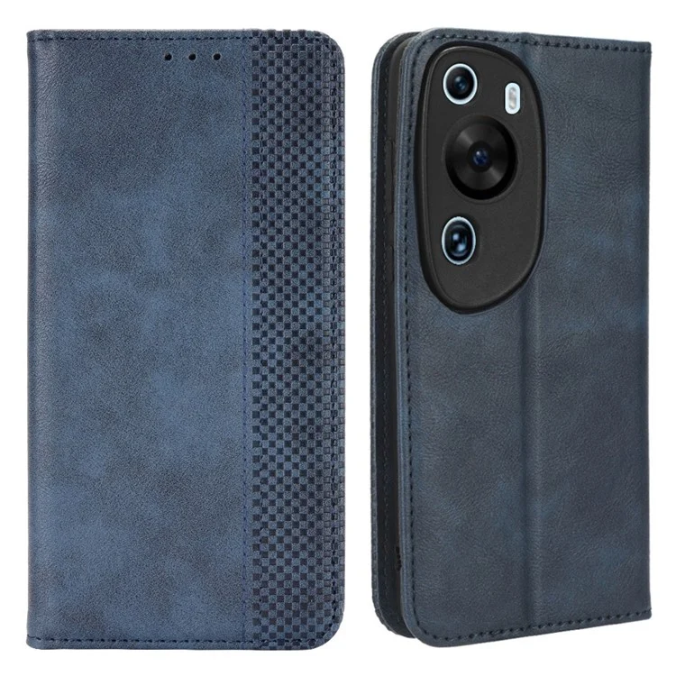 Retro Wallet Phone Case for Huawei P60 Art PU Leather Flip Cover Cell Phone Shell with Stand - Black-Cellmalls