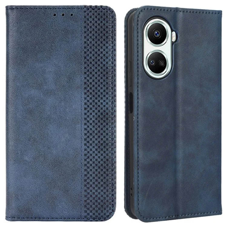 Anti-fall Flip Leather Phone Case For Huawei nova 10 SE 4G Imprinted Pattern Retro Texture Magnetic Auto Closing Phone Cover Wallet Stand - Black-Cellmalls