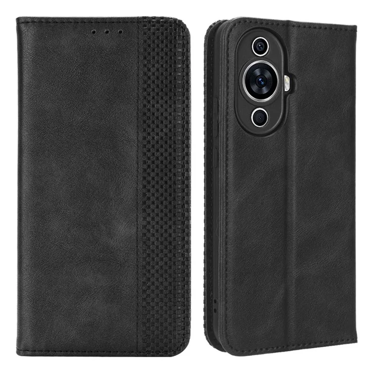 For Huawei nova 11 / nova 12s 4G / nova 12 Lite 4G Stand Wallet Cell Phone Case Anti-Scratch Magnetic Retro PU Leather Cover - Brown-Cellmalls