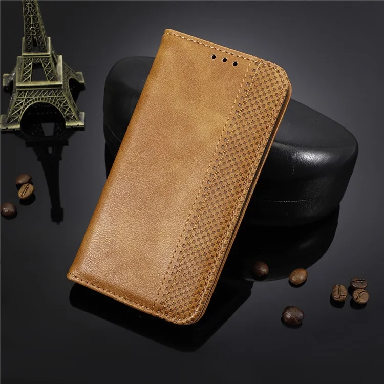 Vintage Style Wallet Stand Leather Cover for Huawei Y8s - Brown-Cellmalls