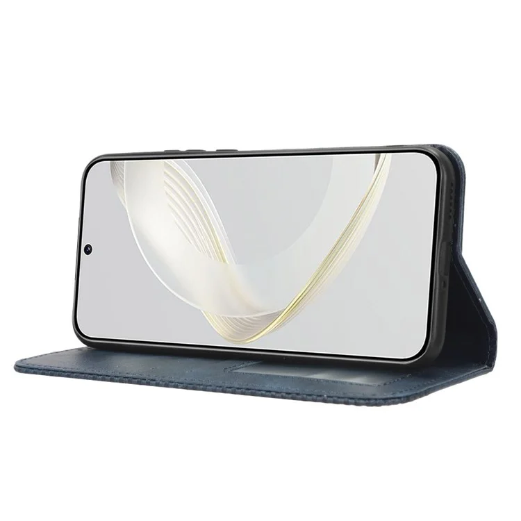 For Huawei nova 11 Pro / nova 11 Ultra TPU+PU Leather Cover Stand Wallet Retro Flip Phone Case - Blue-Cellmalls