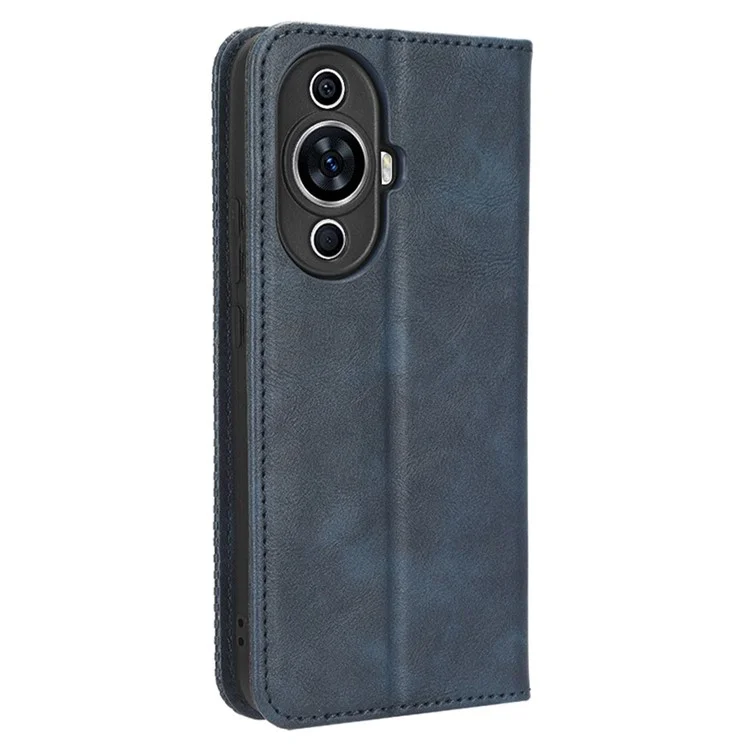 For Huawei nova 11 Pro / nova 11 Ultra TPU+PU Leather Cover Stand Wallet Retro Flip Phone Case - Blue-Cellmalls
