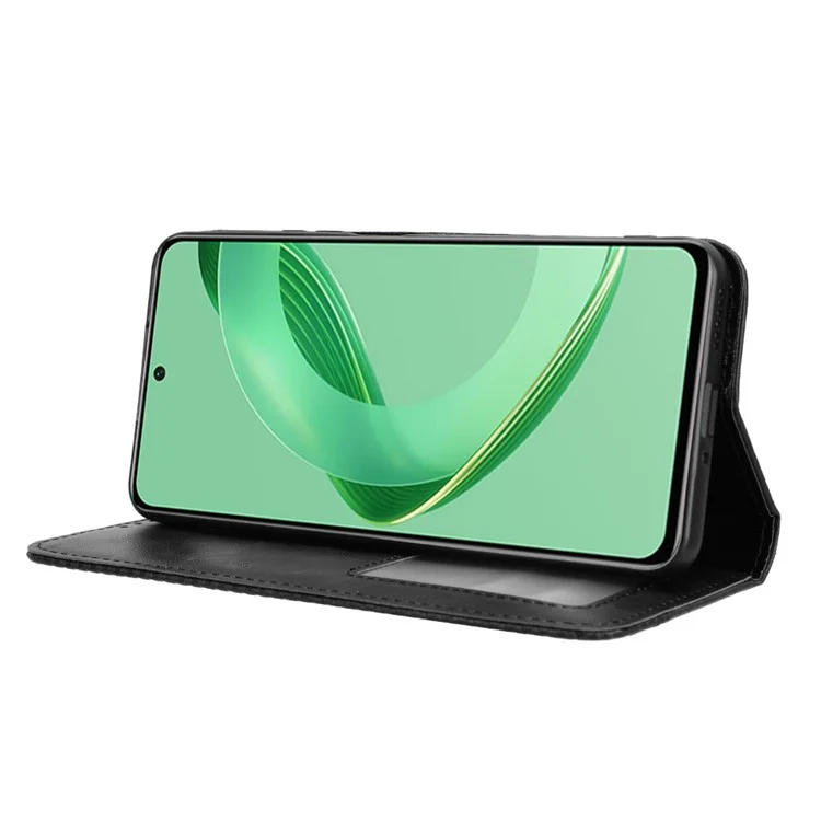 For Huawei nova 11 SE / nova 12 SE 4G Case Magnetic Auto Closing Wallet Stand Phone Cover - Black-Cellmalls