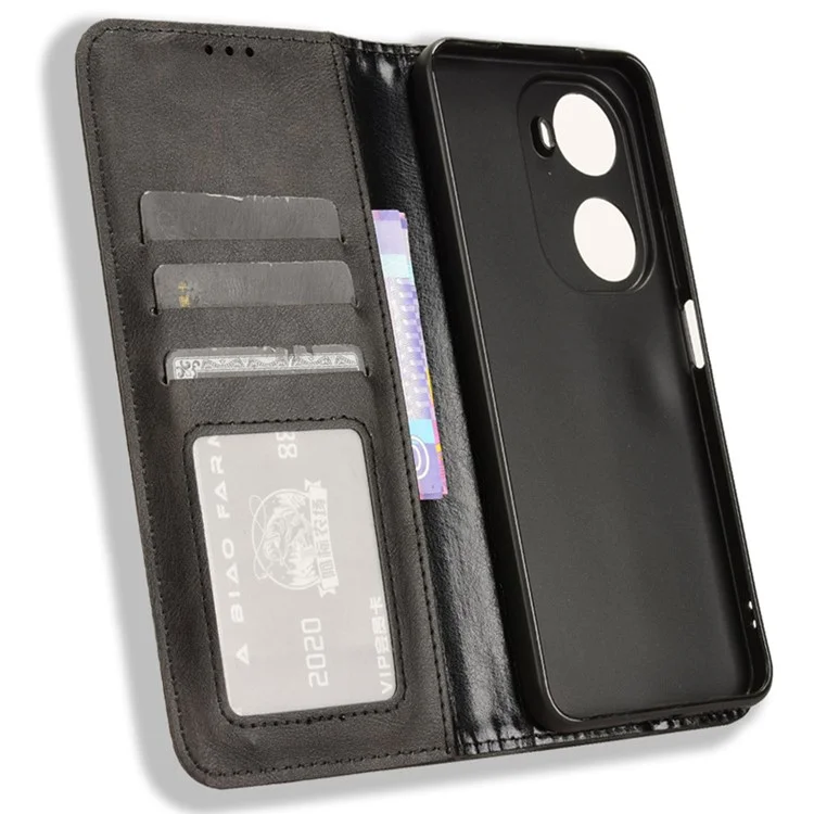 For Huawei nova 11 SE / nova 12 SE 4G Case Magnetic Auto Closing Wallet Stand Phone Cover - Black-Cellmalls