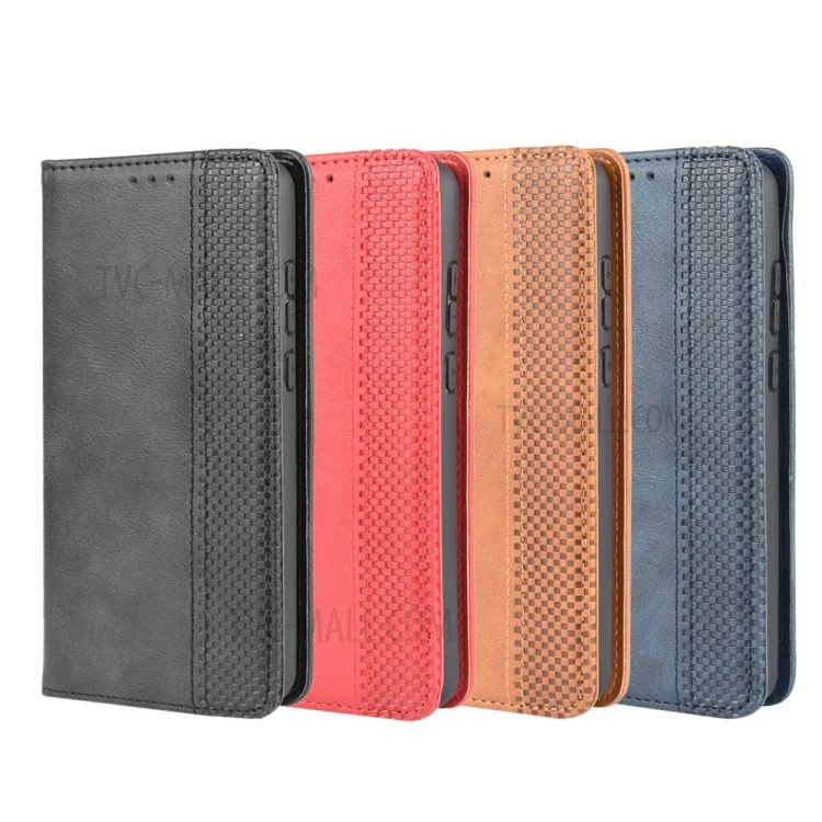 Auto-absorbed Vintage PU Leather Wallet Case Cover for Huawei Y6p - Black-Cellmalls