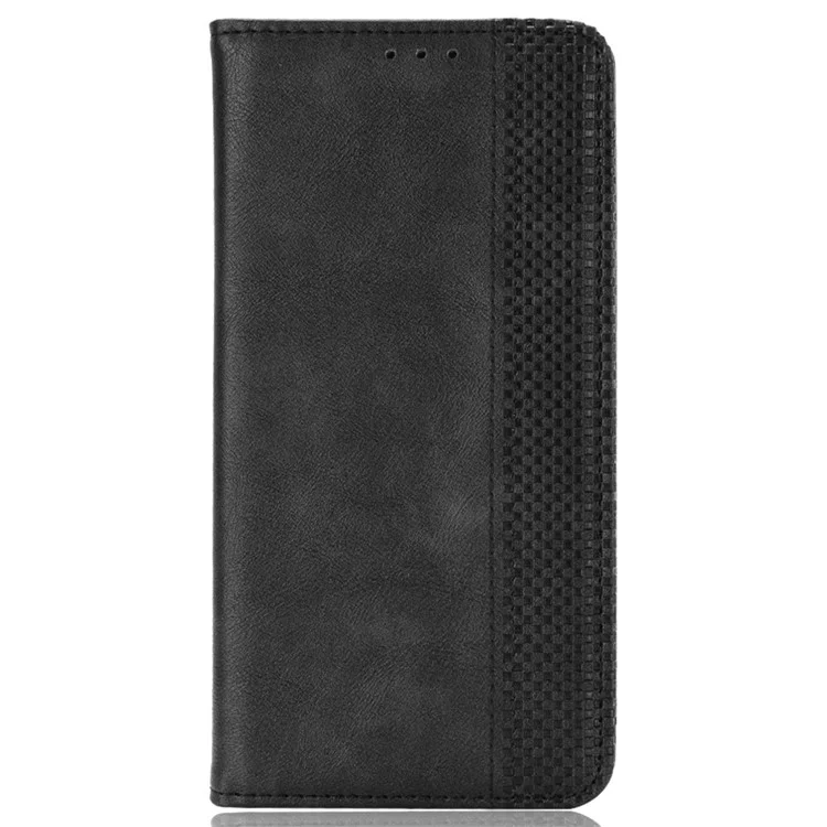Anti-fall Flip Leather Phone Case For Huawei nova 10 SE 4G Imprinted Pattern Retro Texture Magnetic Auto Closing Phone Cover Wallet Stand - Black-Cellmalls