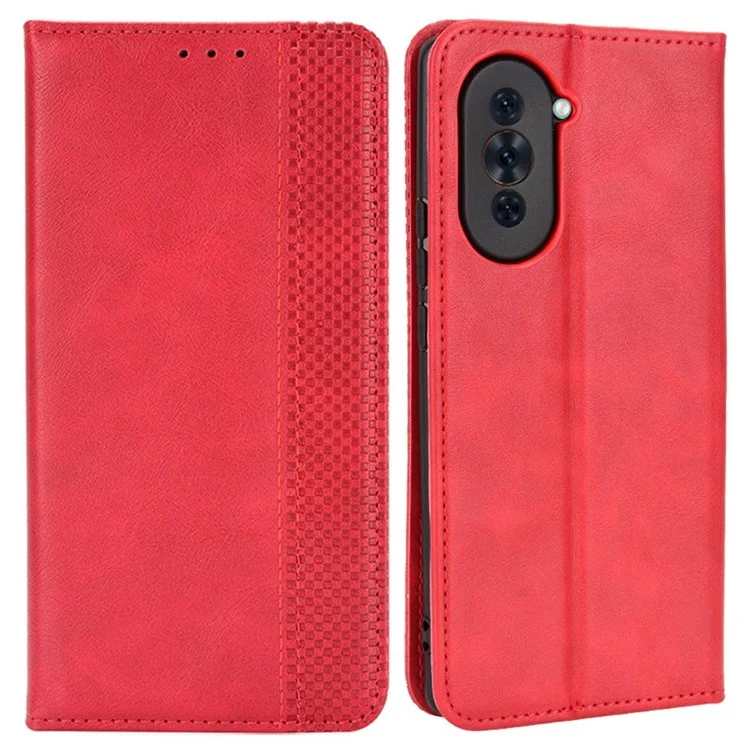 For Huawei nova 10 4G Flip Auto Closing Magnetic Retro PU Leather Wallet Case Stand Function Phone Shell Cover - Blue-Cellmalls