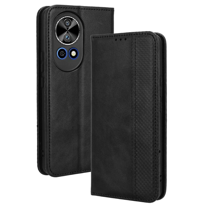 For Huawei nova 13 4G / nova 13 5G / nova 12 5G Cell Phone Case Shockproof Magnetic Closing PU Leather Stand Wallet Cover - Black-Cellmalls