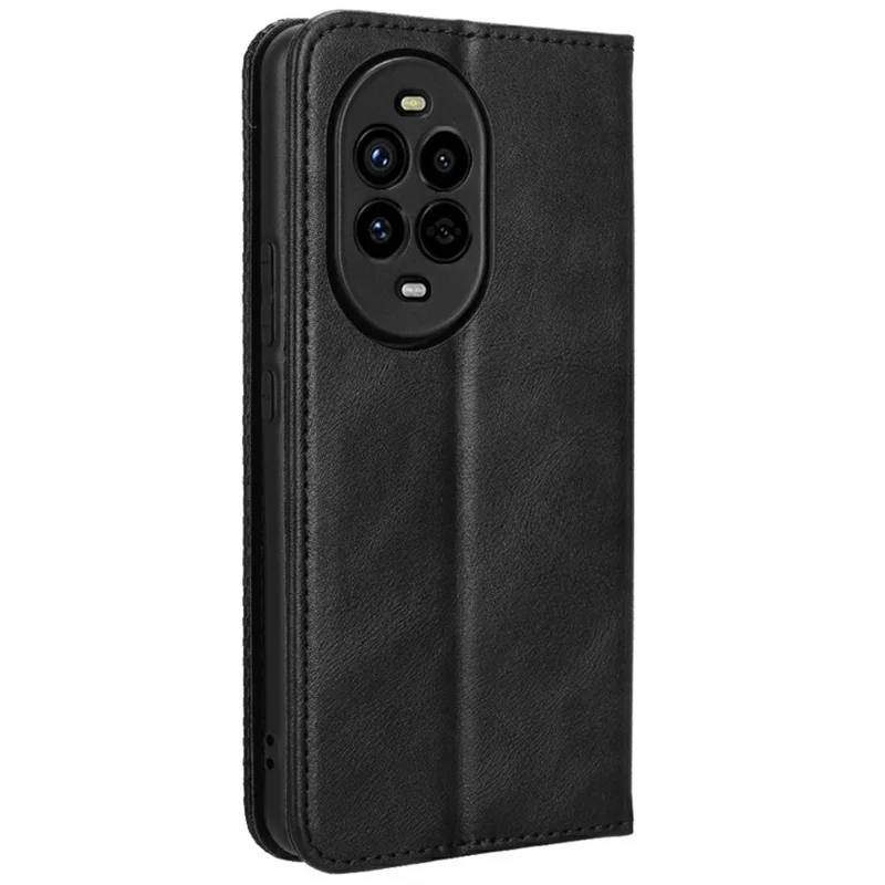 For Huawei nova 13 Pro 5G Leather Case Wallet Stand Retro Texture Phone Cover - Black-Cellmalls