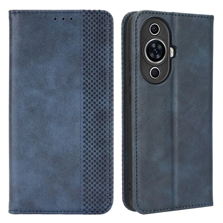 For Huawei nova 11 Pro / nova 11 Ultra TPU+PU Leather Cover Stand Wallet Retro Flip Phone Case - Blue-Cellmalls