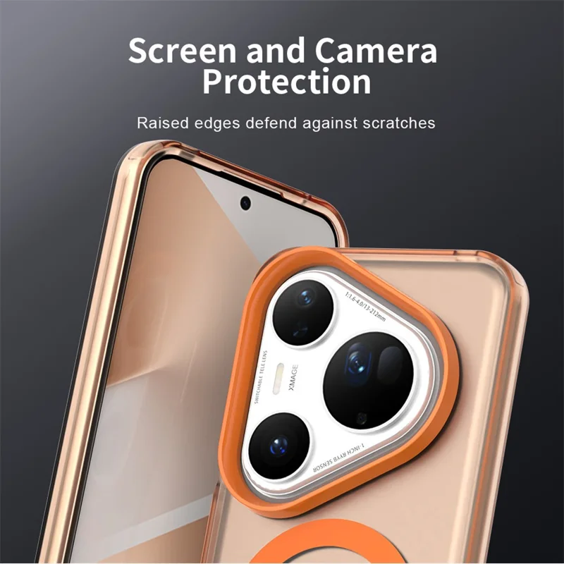 For Huawei Pura 80 Ultra Case Compatible with MagSafe Anti Drop Hybrid Phone Back Cover - Orange-Cellmalls
