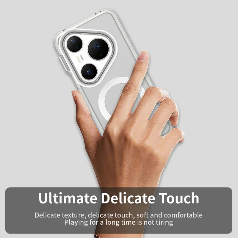 For Huawei Pura 80 Pro Case Compatible with MagSafe Anti Drop Hybrid Phone Back Cover - White-Cellmalls