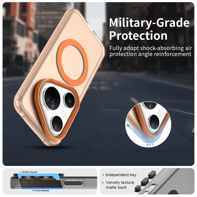 For Huawei Pura 80 Ultra Case Compatible with MagSafe Anti Drop Hybrid Phone Back Cover - Orange-Cellmalls