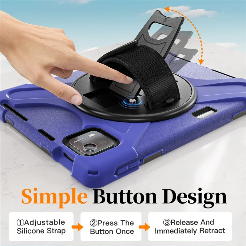 For Xiaomi Pad 7S Pro 12.5 / Pad 6S Pro 12.4 Kickstand Case TPU PC Silicone Tablet Cover with Shoulder Strap - Navy Blue-Cellmalls