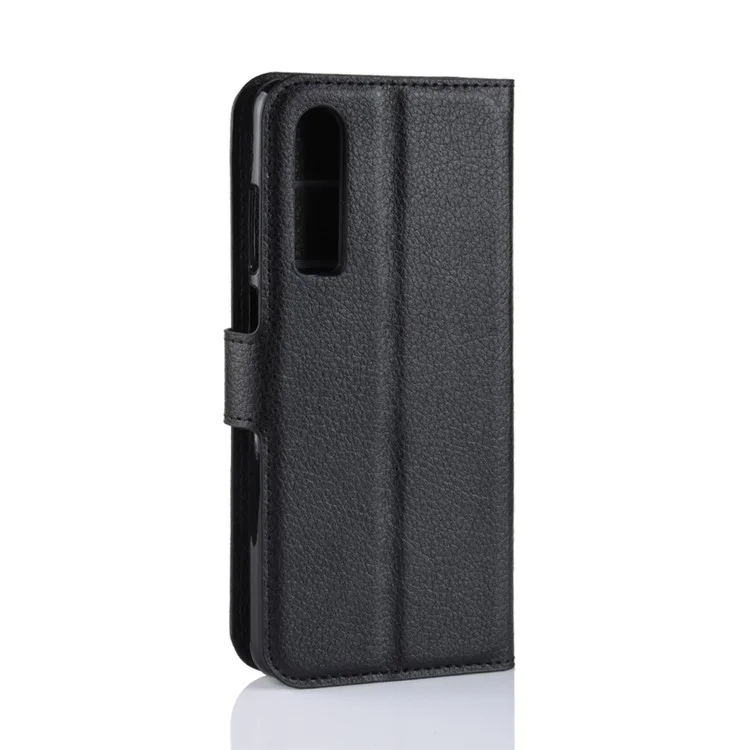 Litchi Texture Wallet Stand Leather Protective Case for Huawei P30 - Black-Cellmalls
