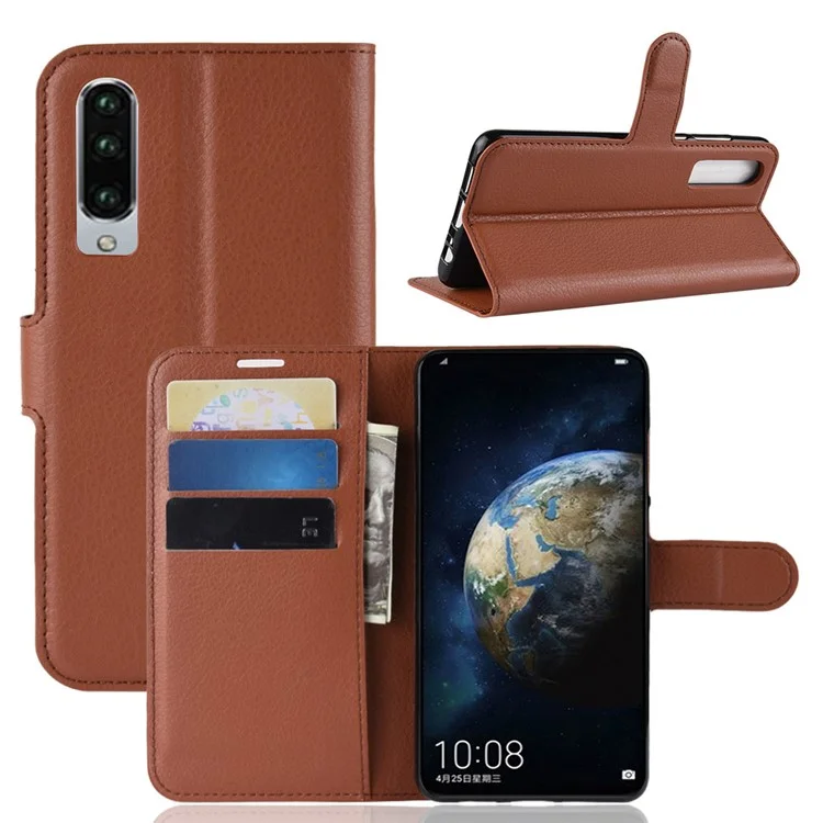 Litchi Texture Wallet Stand Leather Protective Case for Huawei P30 - Black-Cellmalls