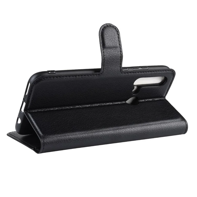 Litchi Texture Wallet Leather Phone Cover for Huawei P20 Lite (2019) / Nova 5i - Black-Cellmalls