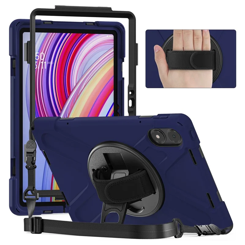 Tablet Case with Shoulder Strap for Xiaomi Redmi Pad Pro 5G / Redmi Pad Pro / Poco Pad 5G / 4G Kickstand Cover - Navy Blue-Cellmalls