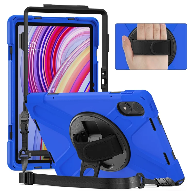 Tablet Case with Shoulder Strap for Xiaomi Redmi Pad Pro 5G / Redmi Pad Pro / Poco Pad 5G / 4G Kickstand Cover - Navy Blue-Cellmalls