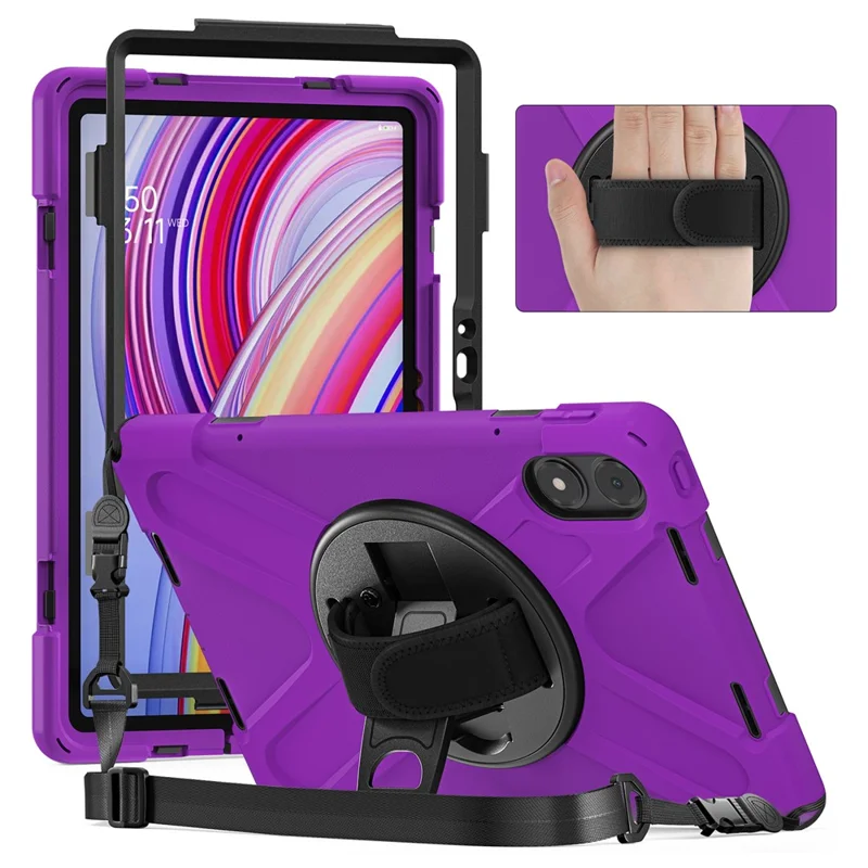 Tablet Case with Shoulder Strap for Xiaomi Redmi Pad Pro 5G / Redmi Pad Pro / Poco Pad 5G / 4G Kickstand Cover - Navy Blue-Cellmalls