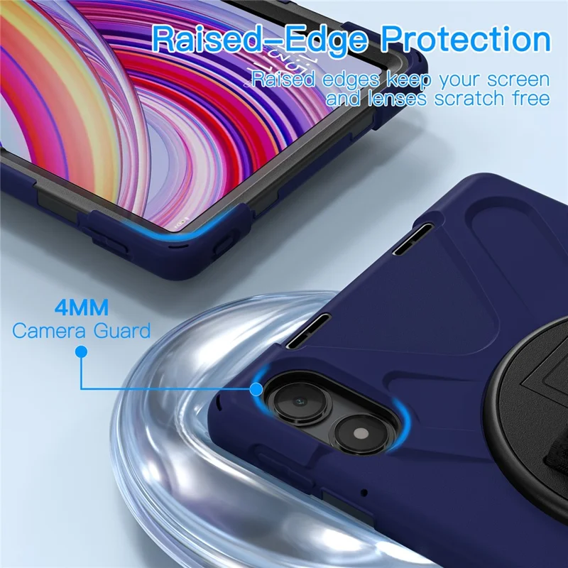 Tablet Case with Shoulder Strap for Xiaomi Redmi Pad Pro 5G / Redmi Pad Pro / Poco Pad 5G / 4G Kickstand Cover - Navy Blue-Cellmalls