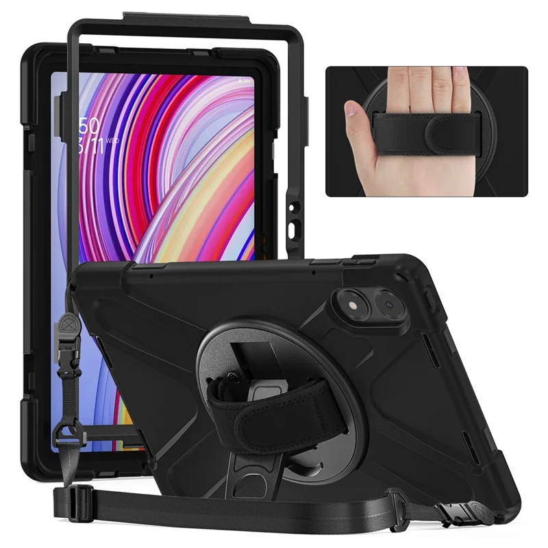 Tablet Case with Shoulder Strap for Xiaomi Redmi Pad Pro 5G / Redmi Pad Pro / Poco Pad 5G / 4G Kickstand Cover - Navy Blue-Cellmalls