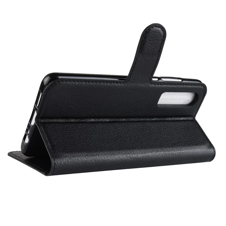 Litchi Texture Wallet Stand Leather Protective Case for Huawei P30 - Black-Cellmalls