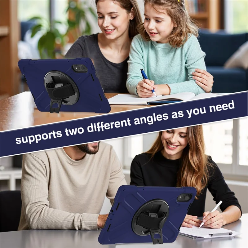 Tablet Case with Shoulder Strap for Xiaomi Redmi Pad Pro 5G / Redmi Pad Pro / Poco Pad 5G / 4G Kickstand Cover - Navy Blue-Cellmalls