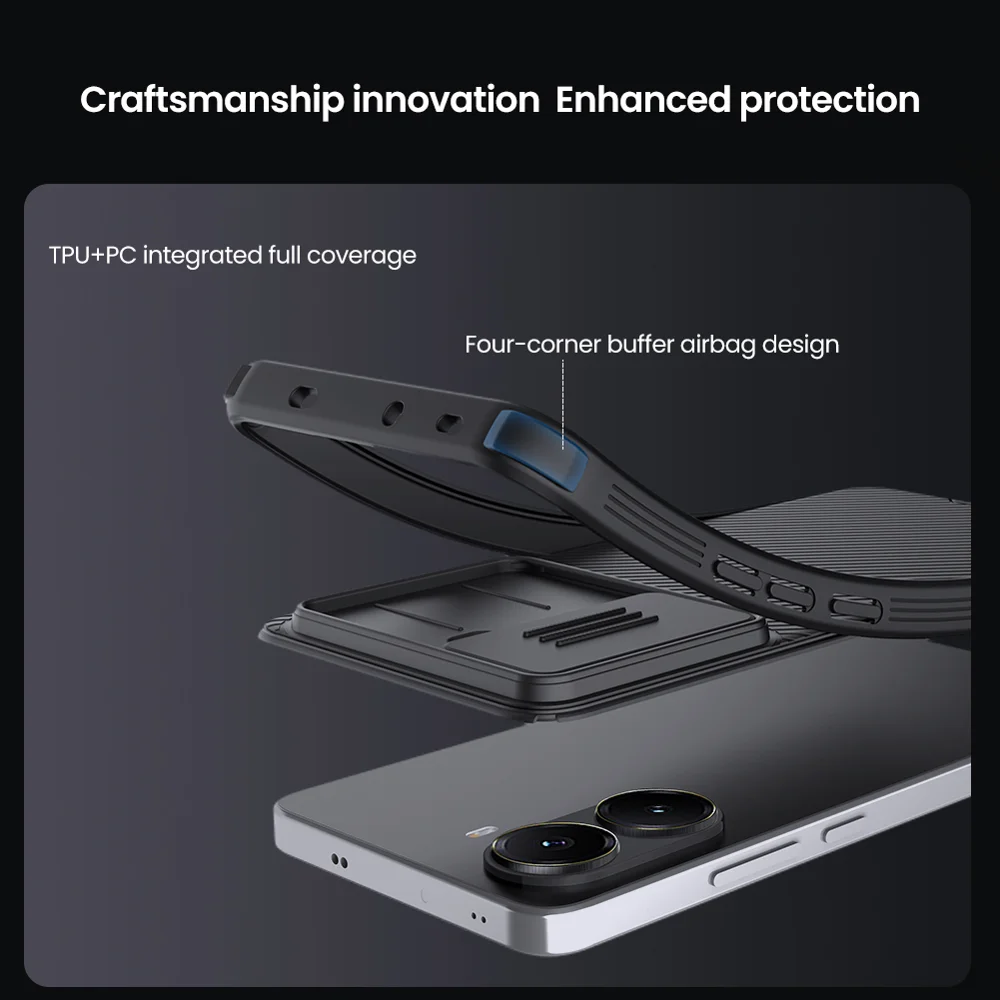 NILLKIN Camshield Pro for Xiaomi Poco X7 Pro 5G Case Compatible with MagSafe TPU + PC Phone Cover with Slider Camera Lid-Cellmalls