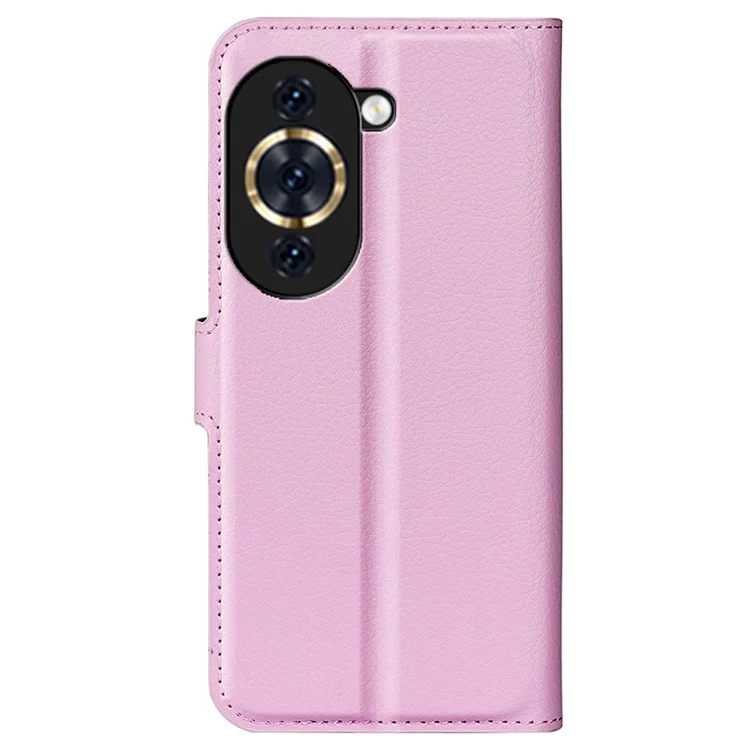 PU Leather Stand Phone Case for Huawei nova 10 4G, Litchi Texture Anti-wear Drop-proof Wallet Style Folio Flip Cover - Pink-Cellmalls