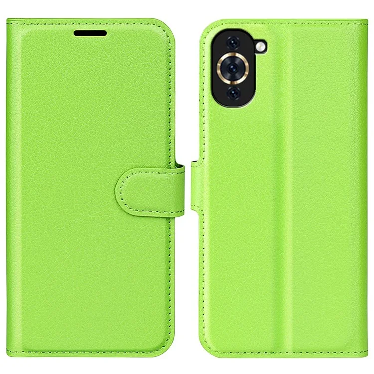 Foldable Stand Phone Case for Huawei nova 10 Pro 4G, Litchi Texture Wallet PU Leather Inner TPU Folio Flip Cover - White-Cellmalls