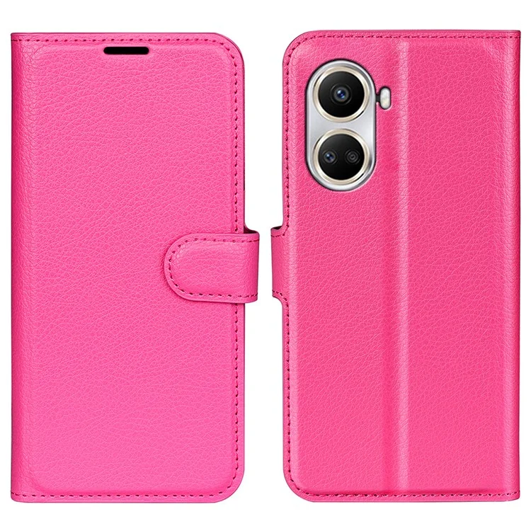 For Huawei nova 10 SE 4G Phone Case with Stand Wallet Litchi Texture PU Leather Folio Flip Magnetic Clasp Anti-scratch Smartphone Cover - Black-Cellmalls